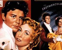 Gros plan sur l'affiche du film de Claude Autant-Lara avec Gérard Philippe et Danielle Darrieux adapté du roman de Stendhal